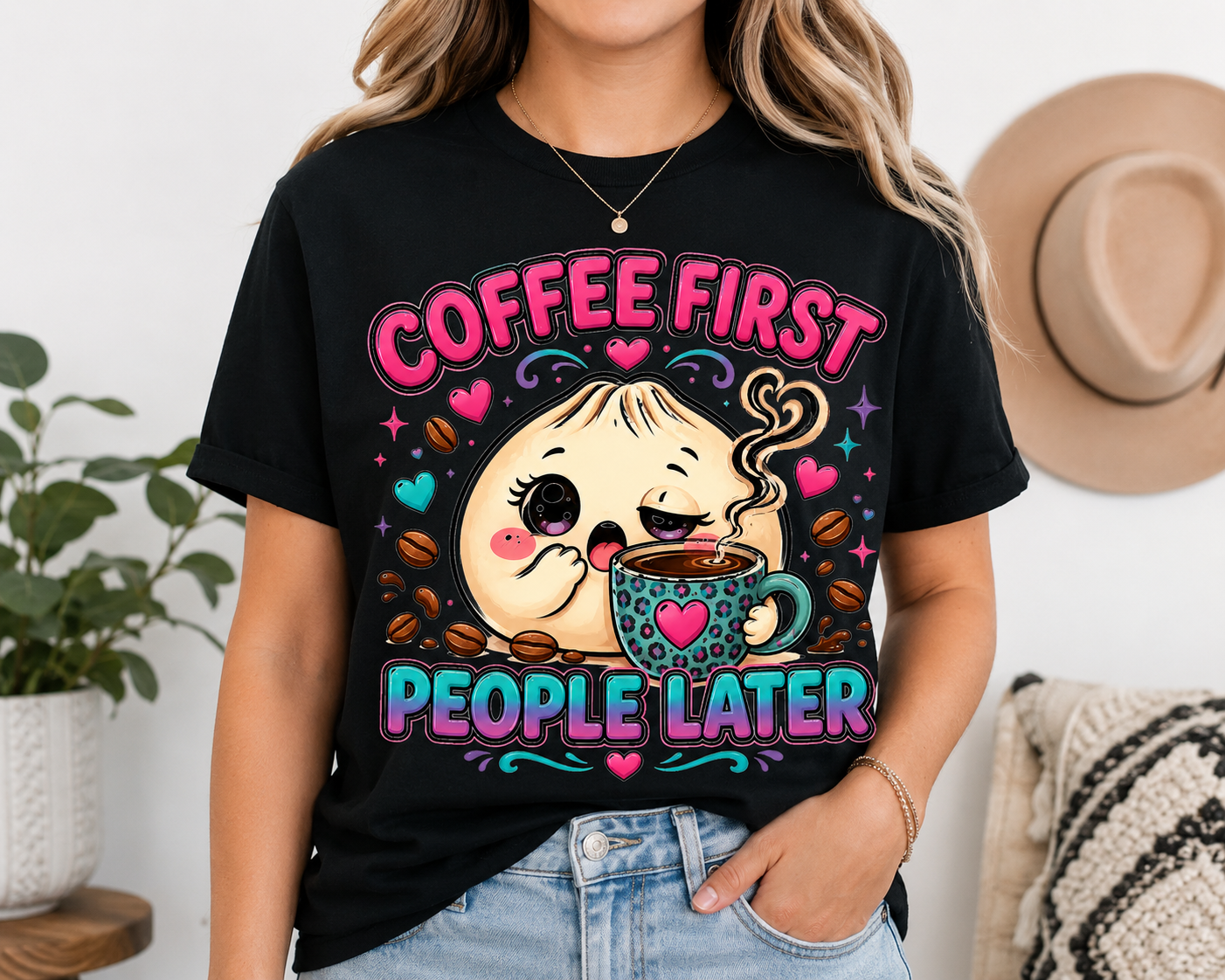 βπ₯ Coffee First, People Later Dumpling T-Shirt π₯β