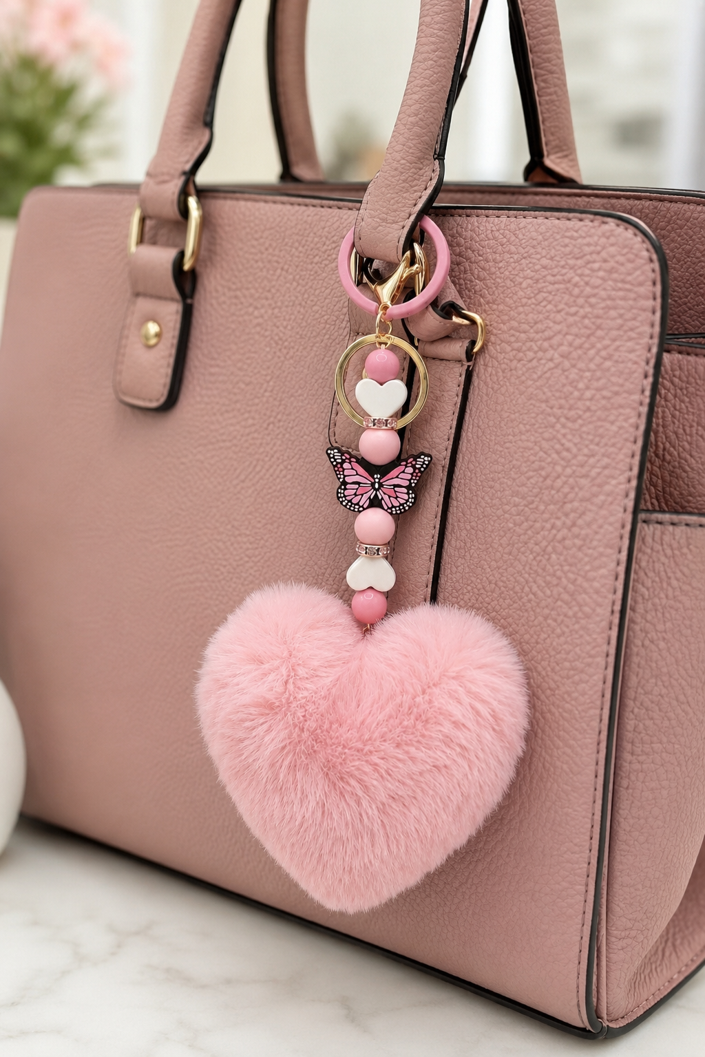 Fluttering Heart Keychain
