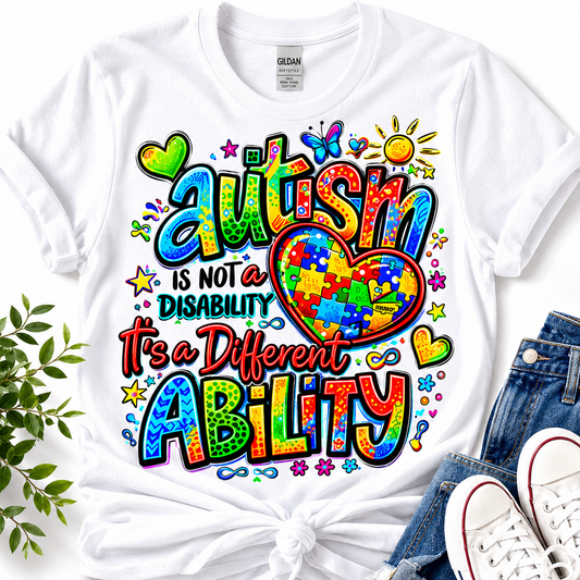 🌈 Autism Awareness Shirt | Different Ability Graphic Tee | Neurodiversity Support T-Shirt | Autism Advocate Gift