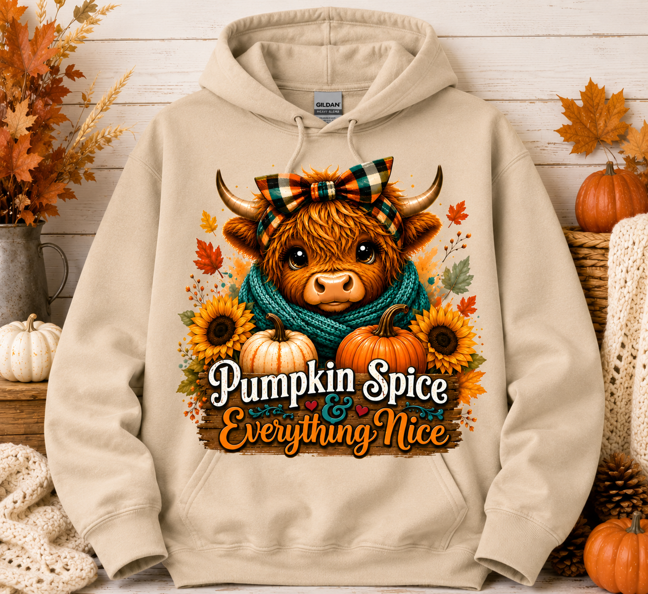 🍂 Pumpkin Spice & Everything Nice – Highland Cow | Fall Animal Friends Collection