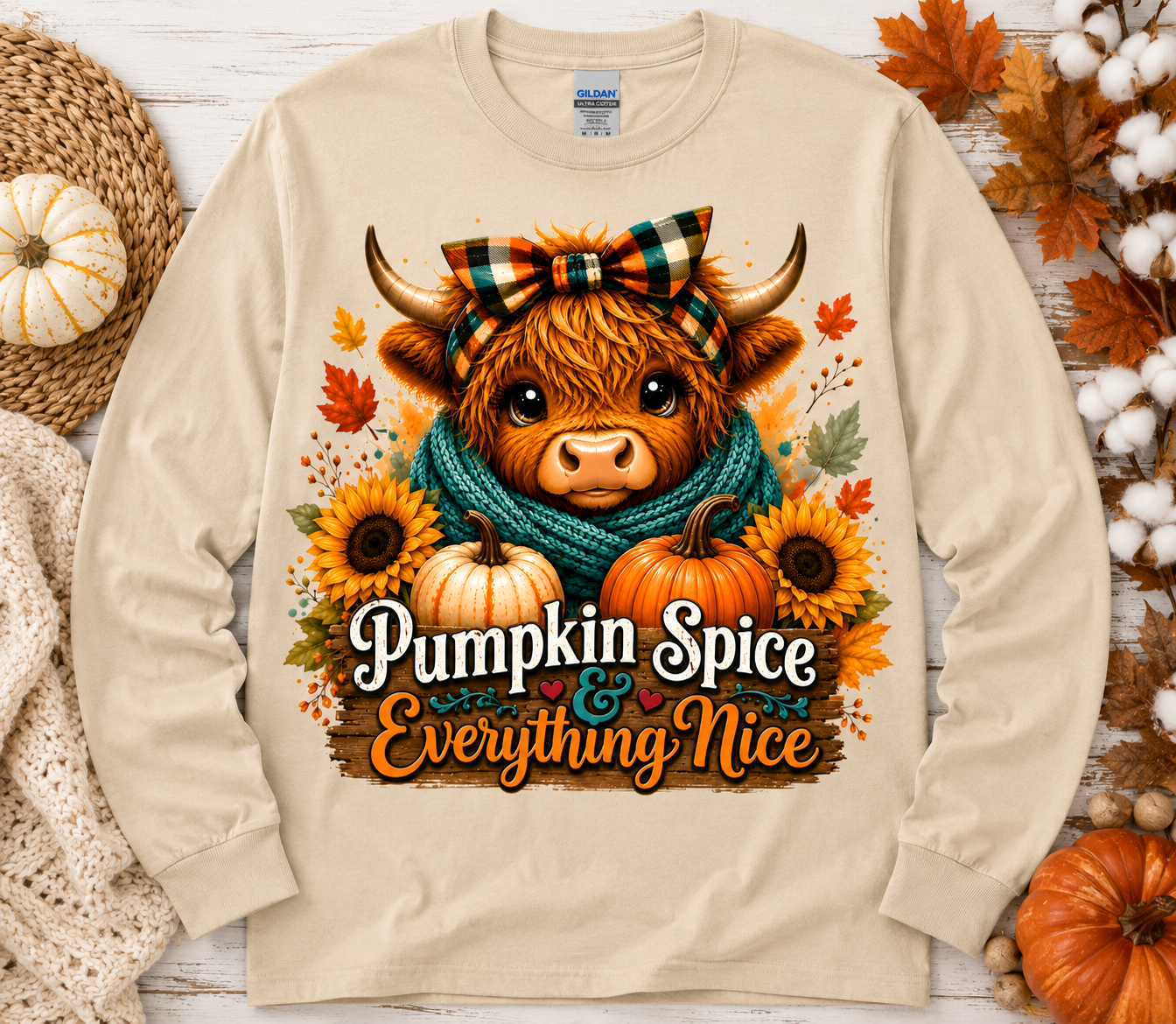 🍂 Pumpkin Spice & Everything Nice – Highland Cow | Fall Animal Friends Collection