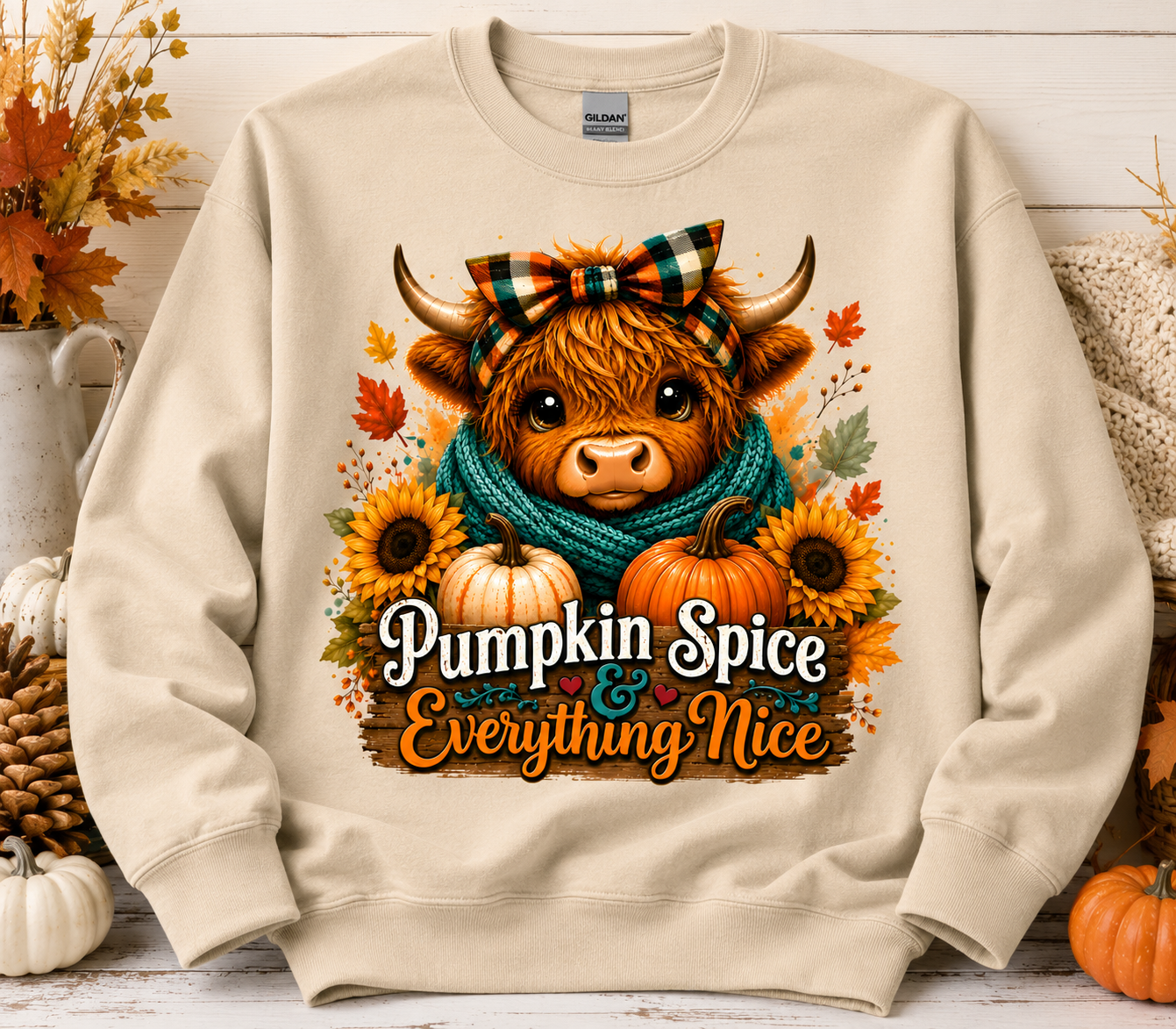 🍂 Pumpkin Spice & Everything Nice – Highland Cow | Fall Animal Friends Collection