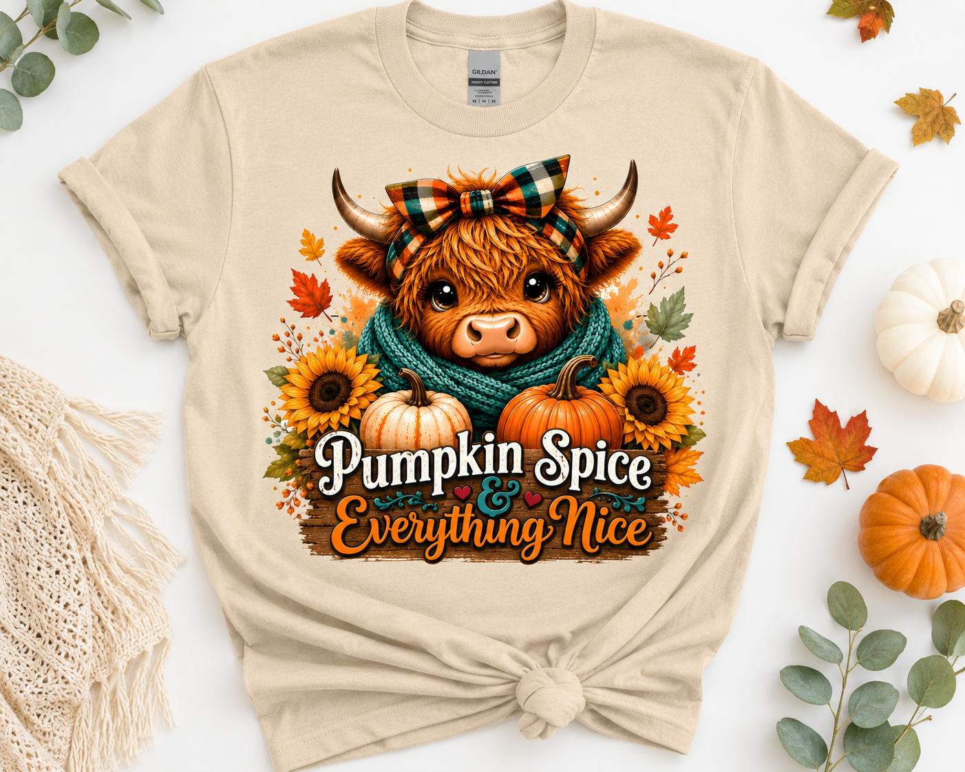 🍂 Pumpkin Spice & Everything Nice – Highland Cow | Fall Animal Friends Collection