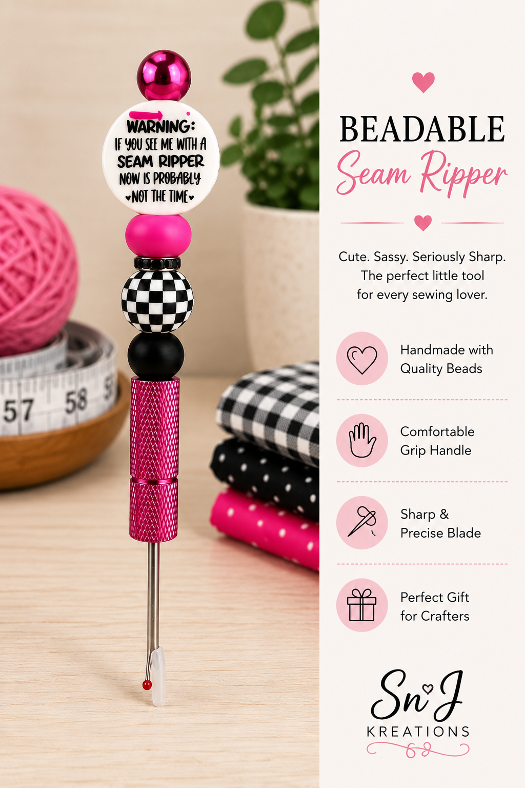 🧵 Warning: Seam Ripper Beaded Seam Ripper